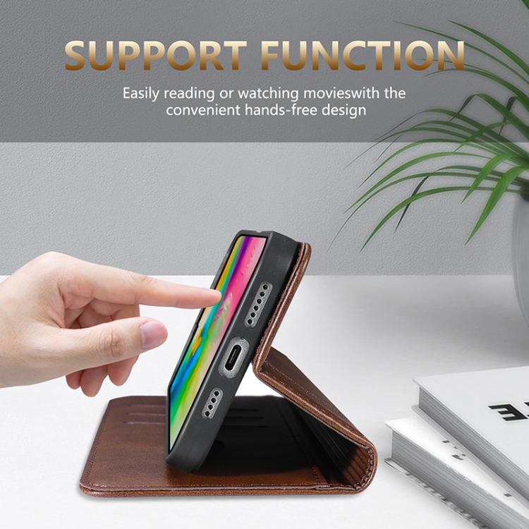 For iPhone 17 Air AZNS Magnetic Calf Texture Flip Leather Phone Case(Dark Brown) - iPhone 17 Air Cases by AZNS | Online Shopping UK | buy2fix