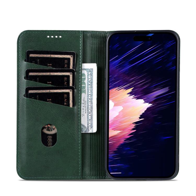 For iPhone 17 Air AZNS Magnetic Calf Texture Flip Leather Phone Case(Dark Green) - iPhone 17 Air Cases by AZNS | Online Shopping UK | buy2fix