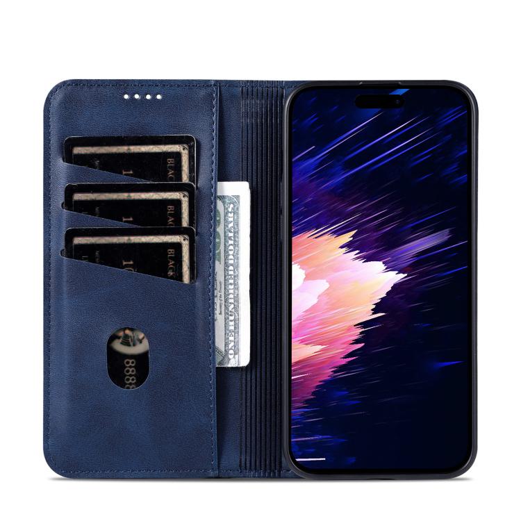 For iPhone 17 Air AZNS Magnetic Calf Texture Flip Leather Phone Case(Dark Blue) - iPhone 17 Air Cases by AZNS | Online Shopping UK | buy2fix