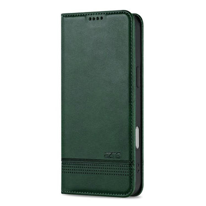 For iPhone 17 Pro AZNS Magnetic Calf Texture Flip Leather Phone Case(Dark Green) - iPhone 17 Pro Cases by AZNS | Online Shopping UK | buy2fix