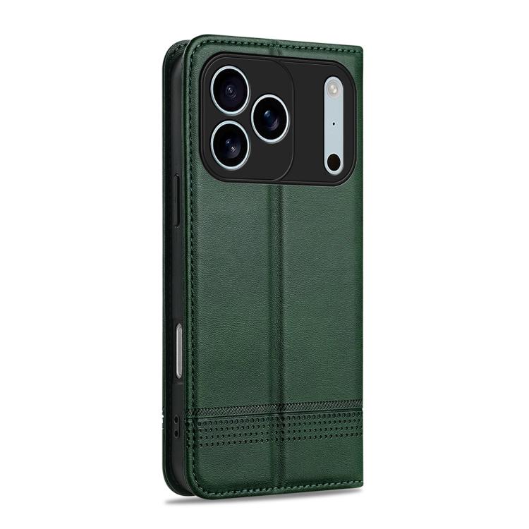 For iPhone 17 Pro AZNS Magnetic Calf Texture Flip Leather Phone Case(Dark Green) - iPhone 17 Pro Cases by AZNS | Online Shopping UK | buy2fix