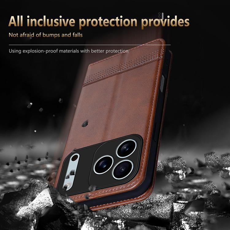 For iPhone 17 Pro Max AZNS Magnetic Calf Texture Flip Leather Phone Case(Light Brown) - iPhone 17 Pro Max Cases by AZNS | Online Shopping UK | buy2fix