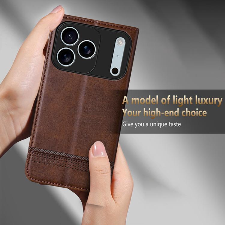 For iPhone 17 Pro Max AZNS Magnetic Calf Texture Flip Leather Phone Case(Dark Blue) - iPhone 17 Pro Max Cases by AZNS | Online Shopping UK | buy2fix