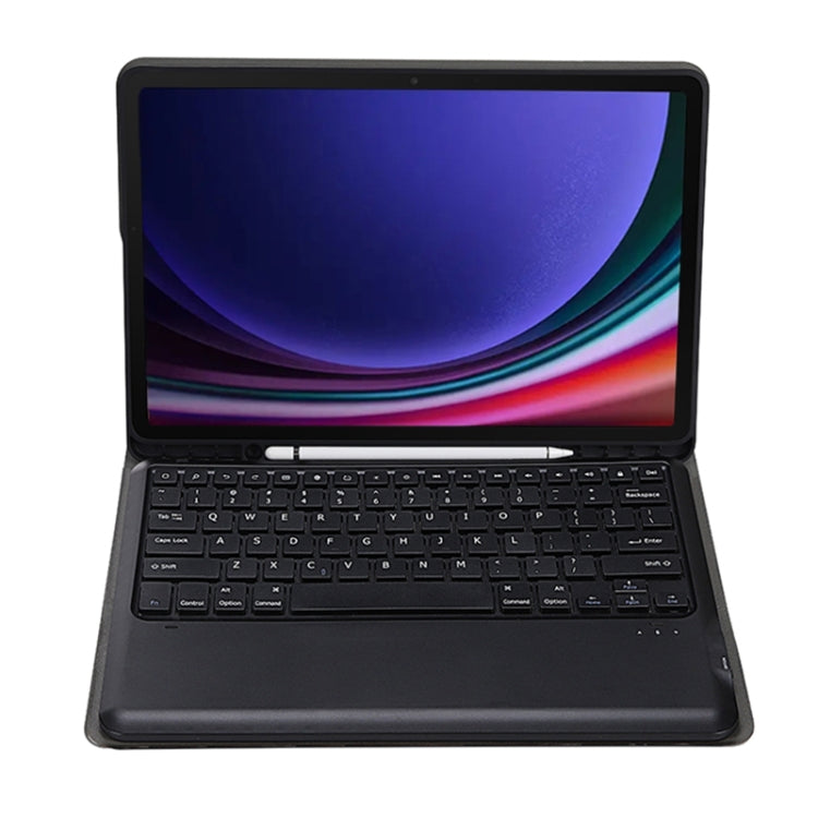 For Samsung Galaxy Tab S10+ A810B Pen Slot Detachable Bluetooth Keyboard Leather Tablet Case(Black) - Samsung Keyboard by buy2fix | Online Shopping UK | buy2fix