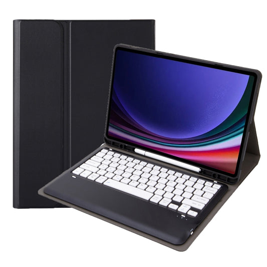 For Samsung Galaxy Tab S10+ A810B Pen Slot Detachable Bluetooth Keyboard Leather Tablet Case(Black+White) - Samsung Keyboard by buy2fix | Online Shopping UK | buy2fix