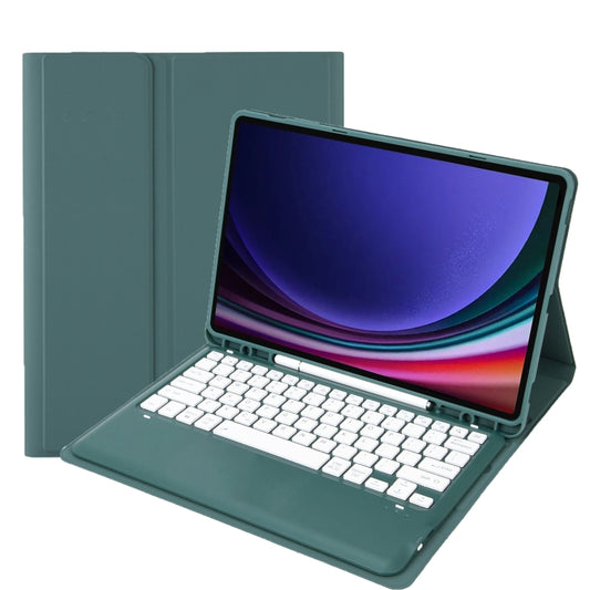 For Samsung Galaxy Tab S10+ A810B Pen Slot Detachable Bluetooth Keyboard Leather Tablet Case(Dark Green) - Samsung Keyboard by buy2fix | Online Shopping UK | buy2fix