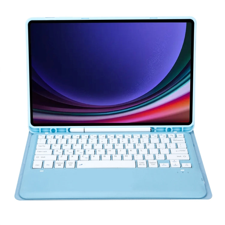 For Samsung Galaxy Tab S10+ A810B Pen Slot Detachable Bluetooth Keyboard Leather Tablet Case(Sky Blue) - Samsung Keyboard by buy2fix | Online Shopping UK | buy2fix