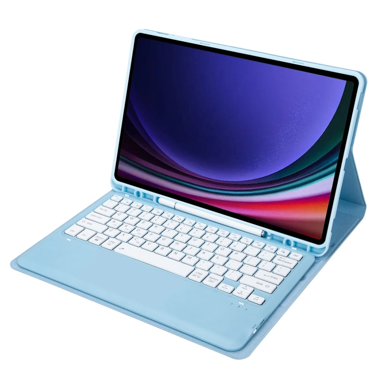 For Samsung Galaxy Tab S10+ A810B Pen Slot Detachable Bluetooth Keyboard Leather Tablet Case(Sky Blue) - Samsung Keyboard by buy2fix | Online Shopping UK | buy2fix