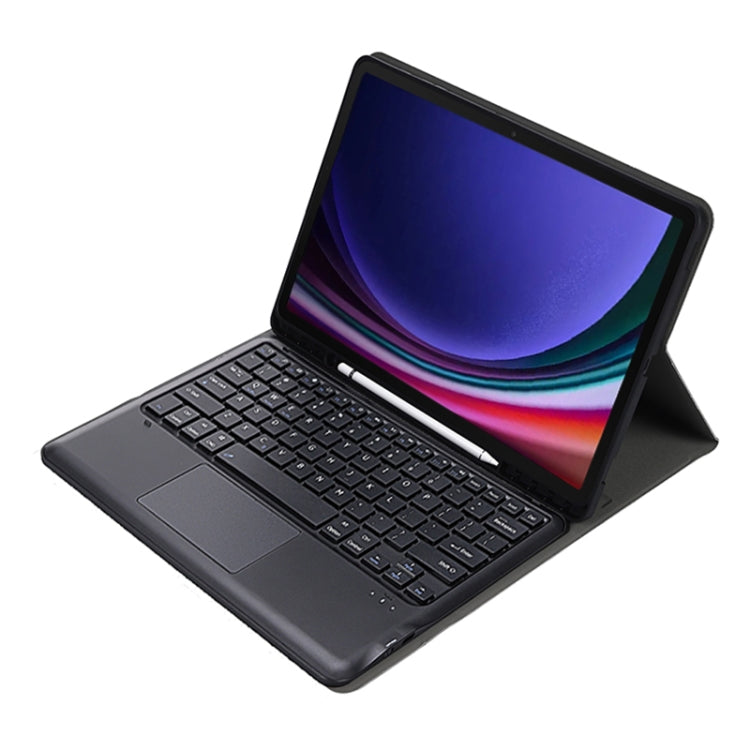 For Samsung Galaxy Tab S10+ 12.4 A810B-A Touch Pad Detachable Bluetooth Keyboard Leather Tablet Case(Black) - Samsung Keyboard by buy2fix | Online Shopping UK | buy2fix