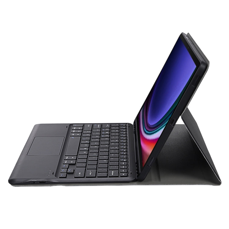 For Samsung Galaxy Tab S10+ 12.4 A810B-A Touch Pad Detachable Bluetooth Keyboard Leather Tablet Case(Black) - Samsung Keyboard by buy2fix | Online Shopping UK | buy2fix