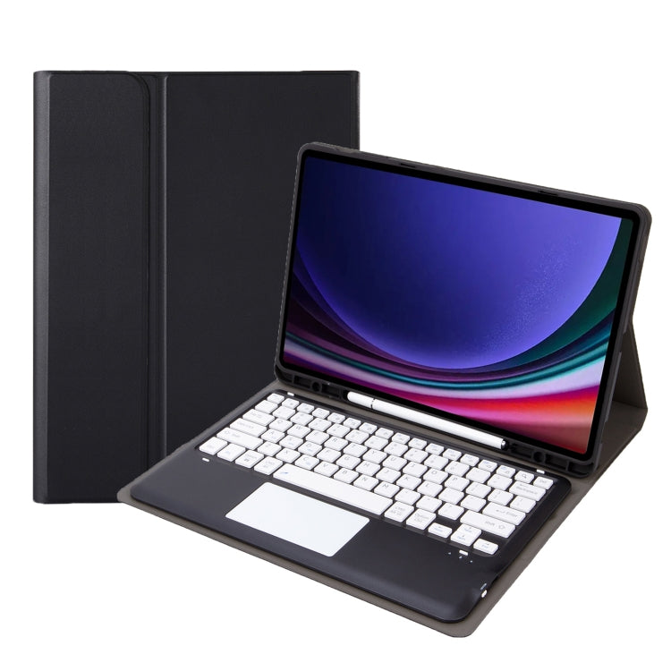For Samsung Galaxy Tab S10+ 12.4 A810B-A Touch Pad Detachable Bluetooth Keyboard Leather Tablet Case(Black+White) - Samsung Keyboard by buy2fix | Online Shopping UK | buy2fix