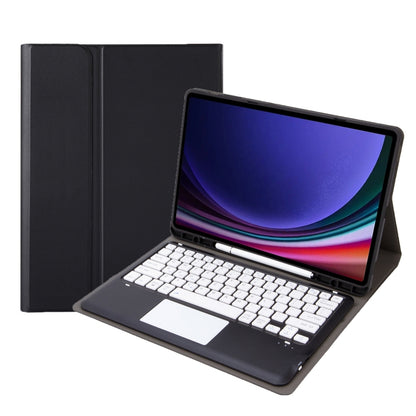For Samsung Galaxy Tab S10+ 12.4 A810B-A Touch Pad Detachable Bluetooth Keyboard Leather Tablet Case(Black+White) - Samsung Keyboard by buy2fix | Online Shopping UK | buy2fix