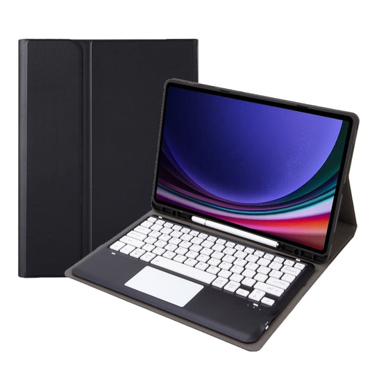 For Samsung Galaxy Tab S10+ 12.4 A810B-A Touch Pad Detachable Bluetooth Keyboard Leather Tablet Case(Black+White) - Samsung Keyboard by buy2fix | Online Shopping UK | buy2fix