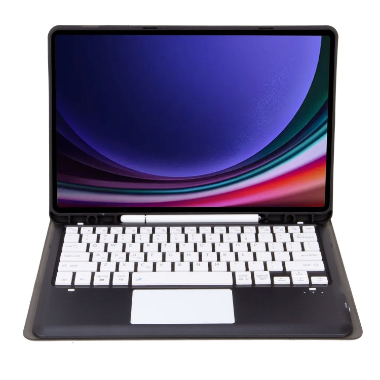 For Samsung Galaxy Tab S10+ 12.4 A810B-A Touch Pad Detachable Bluetooth Keyboard Leather Tablet Case(Black+White) - Samsung Keyboard by buy2fix | Online Shopping UK | buy2fix