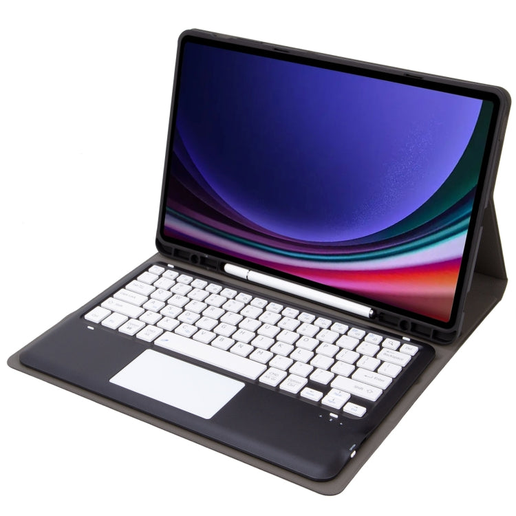 For Samsung Galaxy Tab S10+ 12.4 A810B-A Touch Pad Detachable Bluetooth Keyboard Leather Tablet Case(Black+White) - Samsung Keyboard by buy2fix | Online Shopping UK | buy2fix
