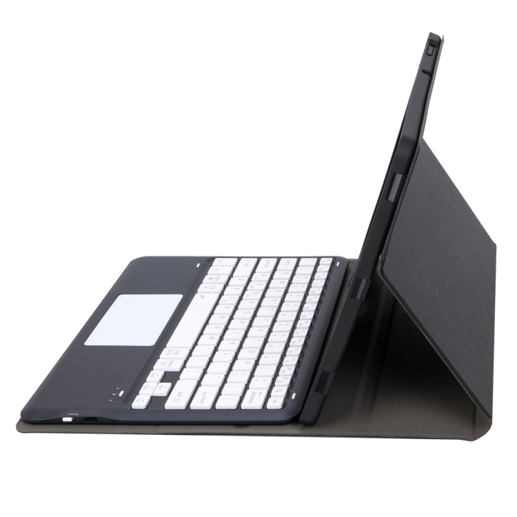 For Samsung Galaxy Tab S10+ 12.4 A810B-A Touch Pad Detachable Bluetooth Keyboard Leather Tablet Case(Black+White) - Samsung Keyboard by buy2fix | Online Shopping UK | buy2fix