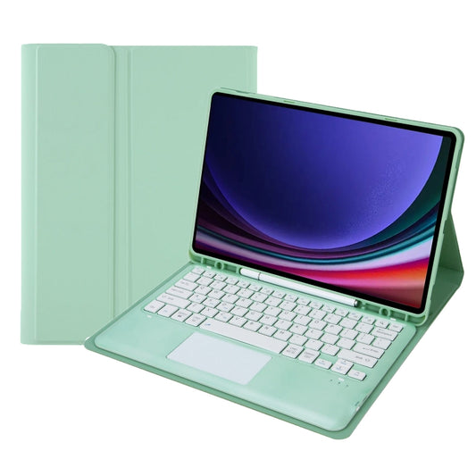 For Samsung Galaxy Tab S10+ 12.4 A810B-A Touch Pad Detachable Bluetooth Keyboard Leather Tablet Case(Mint Green) - Samsung Keyboard by buy2fix | Online Shopping UK | buy2fix