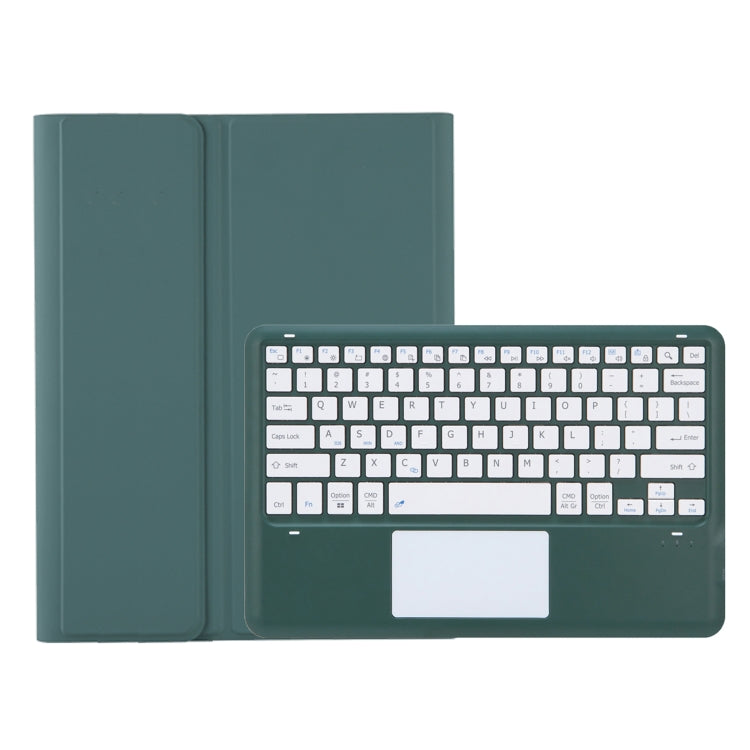 For Samsung Galaxy Tab S10+ 12.4 A810B-A Touch Pad Detachable Bluetooth Keyboard Leather Tablet Case(Dark Green) - Samsung Keyboard by buy2fix | Online Shopping UK | buy2fix