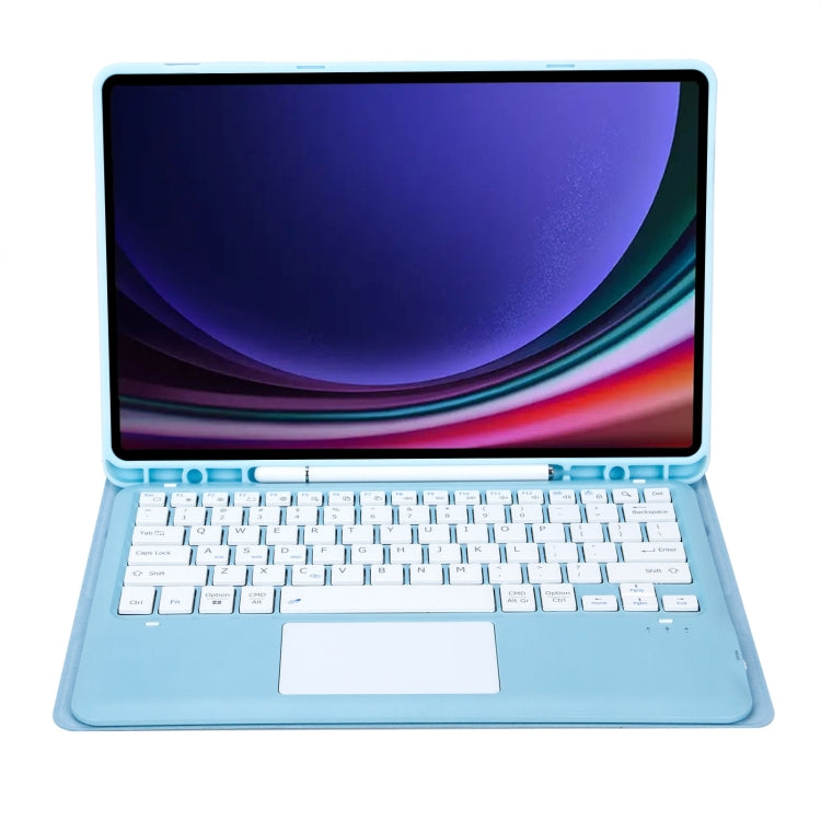 For Samsung Galaxy Tab S10+ 12.4 A810B-A Touch Pad Detachable Bluetooth Keyboard Leather Tablet Case(Sky Blue) - Samsung Keyboard by buy2fix | Online Shopping UK | buy2fix