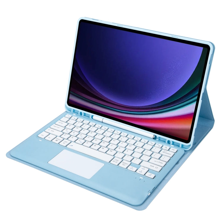 For Samsung Galaxy Tab S10+ 12.4 A810B-A Touch Pad Detachable Bluetooth Keyboard Leather Tablet Case(Sky Blue) - Samsung Keyboard by buy2fix | Online Shopping UK | buy2fix