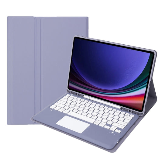 For Samsung Galaxy Tab S10+ 12.4 A810B-A Touch Pad Detachable Bluetooth Keyboard Leather Tablet Case(Purple) - Samsung Keyboard by buy2fix | Online Shopping UK | buy2fix