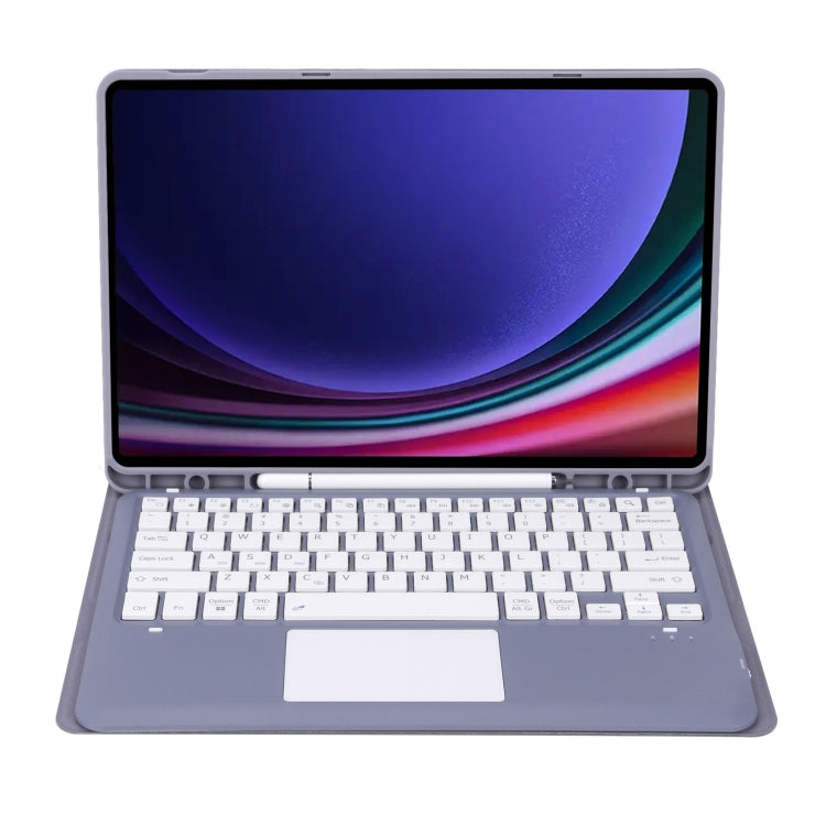 For Samsung Galaxy Tab S10+ 12.4 A810B-A Touch Pad Detachable Bluetooth Keyboard Leather Tablet Case(Purple) - Samsung Keyboard by buy2fix | Online Shopping UK | buy2fix