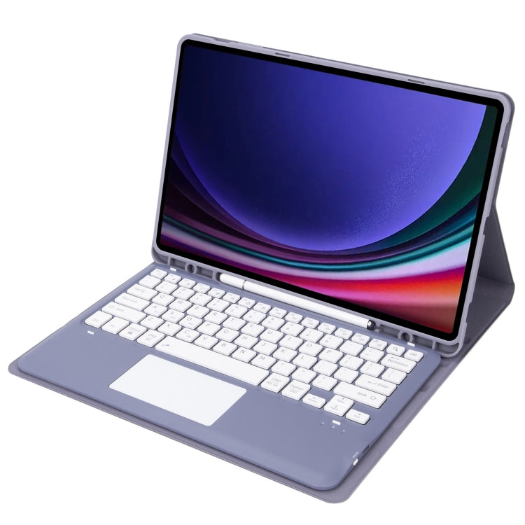 For Samsung Galaxy Tab S10+ 12.4 A810B-A Touch Pad Detachable Bluetooth Keyboard Leather Tablet Case(Purple) - Samsung Keyboard by buy2fix | Online Shopping UK | buy2fix
