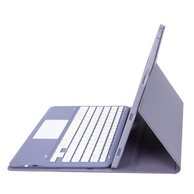 For Samsung Galaxy Tab S10+ 12.4 A810B-A Touch Pad Detachable Bluetooth Keyboard Leather Tablet Case(Purple) - Samsung Keyboard by buy2fix | Online Shopping UK | buy2fix
