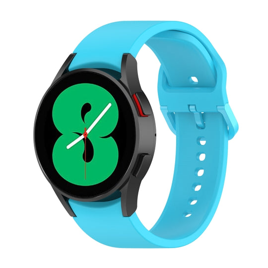 For Samsung Galaxy Watch 6 / 6 Classic Solid Color Buckle Silicone Watch Band, Size:L Size(Sky Blue)