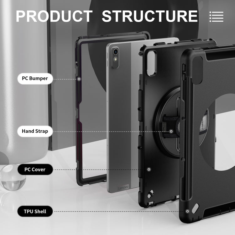 For Lenovo Tab P11 2nd Gen Multifunctional Three Proof Holder Tablet Case(Black) - Lenovo by buy2fix | Online Shopping UK | buy2fix