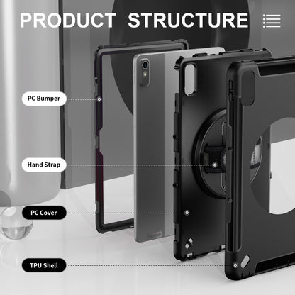 For Lenovo Tab P11 2nd Gen Multifunctional Three Proof Holder Tablet Case(Black) - Lenovo by buy2fix | Online Shopping UK | buy2fix
