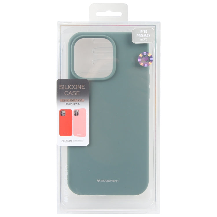 For iPhone 15 Pro Max GOOSPERY SILICONE Silky Soft TPU Phone Case(Light Green) by GOOSPERY