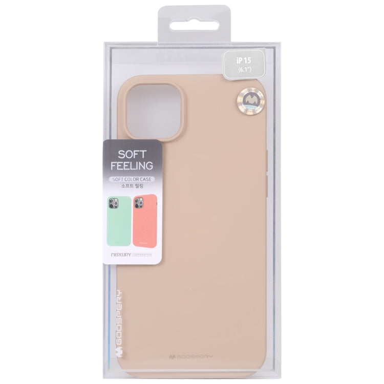 For iPhone 15 Plus GOOSPERY SOFT FEELING Liquid TPU Soft Phone Case(Apricot) - iPhone 15 Plus Cases by GOOSPERY | Online Shopping UK | buy2fix