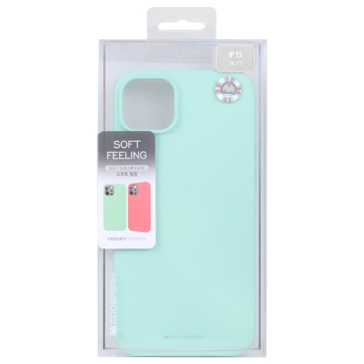 For iPhone 15 Plus GOOSPERY SOFT FEELING Liquid TPU Soft Phone Case(Mint Green) - iPhone 15 Plus Cases by GOOSPERY | Online Shopping UK | buy2fix