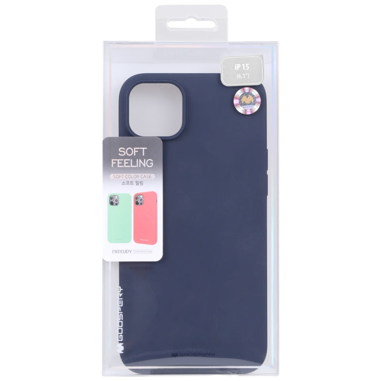 For iPhone 15 Plus GOOSPERY SOFT FEELING Liquid TPU Soft Phone Case(Dark Blue) - iPhone 15 Plus Cases by GOOSPERY | Online Shopping UK | buy2fix