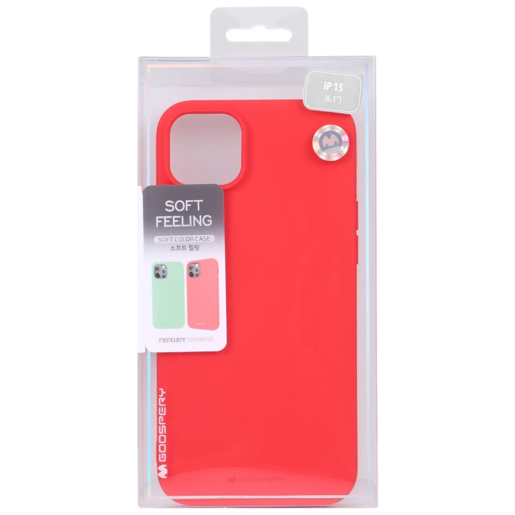 For iPhone 15 GOOSPERY SOFT FEELING Liquid TPU Soft Phone Case(Red) - iPhone 15 Cases by GOOSPERY | Online Shopping UK | buy2fix