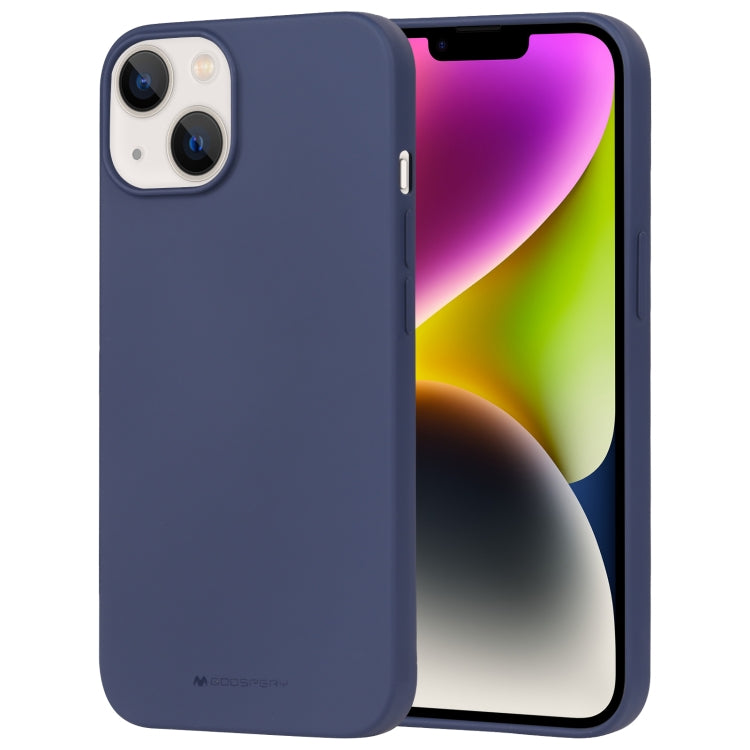 For iPhone 15 GOOSPERY SOFT FEELING Liquid TPU Soft Phone Case(Dark Blue) - iPhone 15 Cases by GOOSPERY | Online Shopping UK | buy2fix