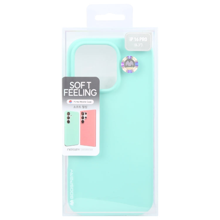 For iPhone 16 Pro Max GOOSPERY SOFT FEELING Liquid TPU Soft Phone Case(Mint Green) by GOOSPERY