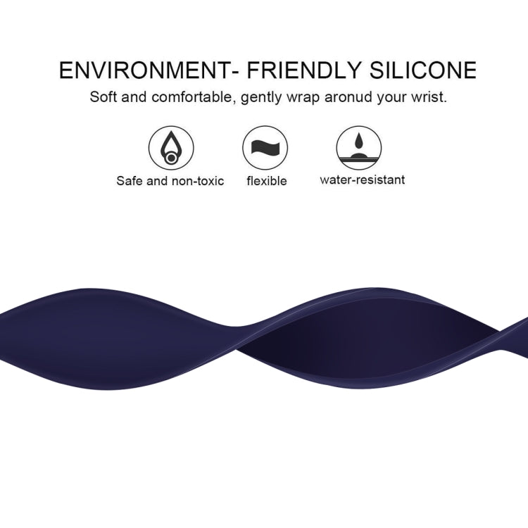 For Apple Watch Series 9&8&7 41mm / SE 3&SE 2&6&SE&5&4 40mm / 3&2&1 38mm Solid Color Elastic Silicone Watch Band, Size:S 130mm(Sapphire Blue) by buy2fix