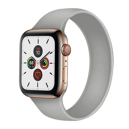 For Apple Watch Series 9&8&7 41mm / SE 3&SE 2&6&SE&5&4 40mm / 3&2&1 38mm Solid Color Elastic Silicone Watch Band, Size:S 130mm(Grey) by buy2fix