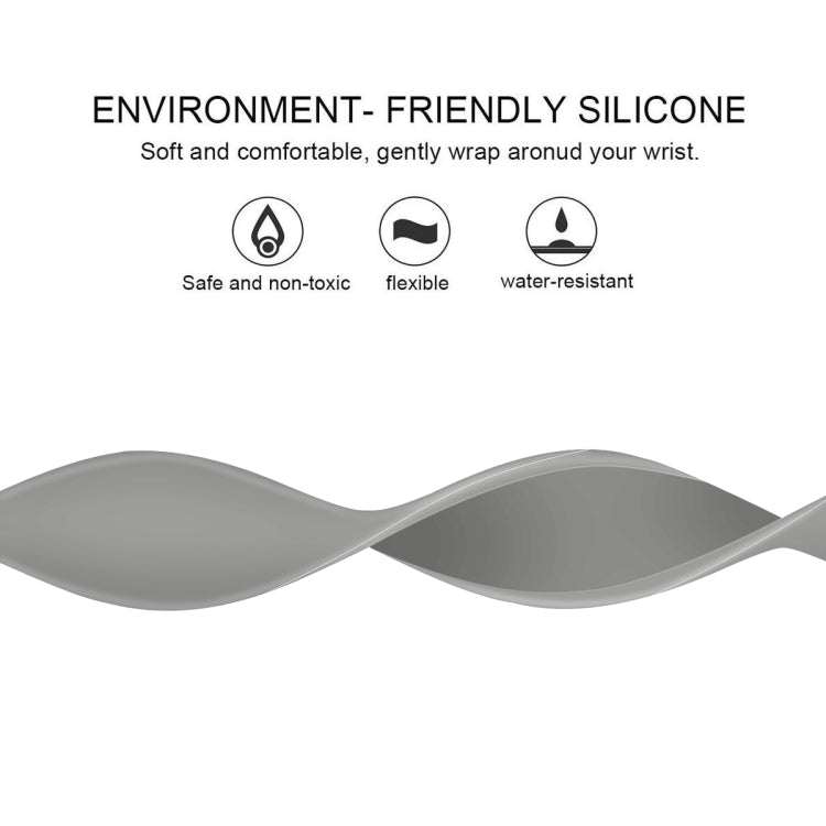 For Apple Watch Series 9&8&7 41mm / SE 3&SE 2&6&SE&5&4 40mm / 3&2&1 38mm Solid Color Elastic Silicone Watch Band, Size:S 130mm(Grey) by buy2fix