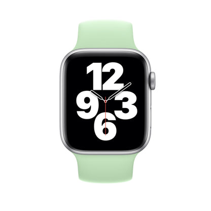 For Apple Watch Series 9&8&7 41mm / SE 3&SE 2&6&SE&5&4 40mm / 3&2&1 38mm Solid Color Elastic Silicone Watch Band, Size:S 130mm (Green) by buy2fix
