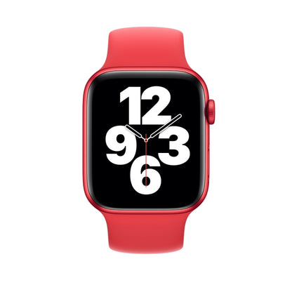 For Apple Watch Series 9&8&7 41mm / SE 3&SE 2&6&SE&5&4 40mm / 3&2&1 38mm Solid Color Elastic Silicone Watch Band, Size:S 130mm (Red) by buy2fix
