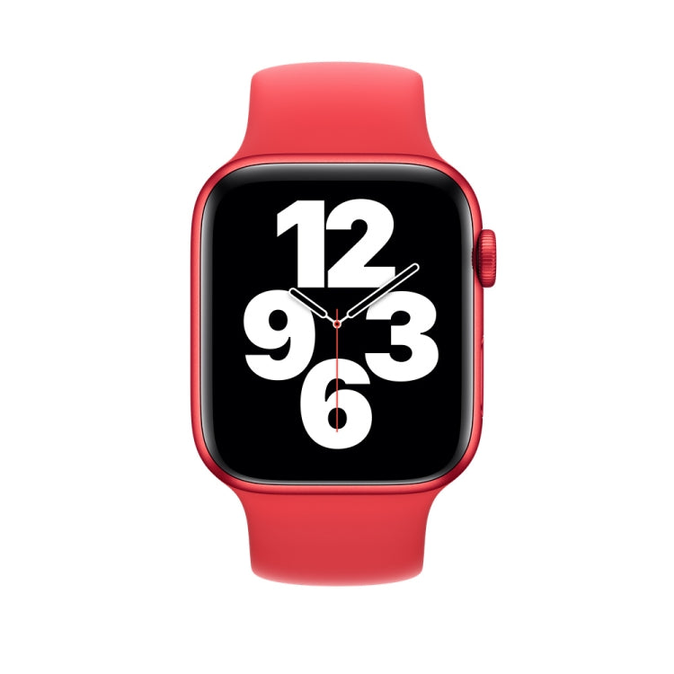 For Apple Watch Series 9&8&7 41mm / SE 3&SE 2&6&SE&5&4 40mm / 3&2&1 38mm Solid Color Elastic Silicone Watch Band, Size:L 156mm (Red) by buy2fix