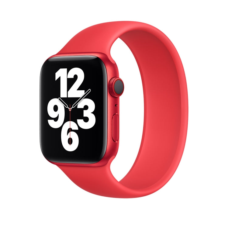 For Apple Watch Series 9&8&7 41mm / SE 3&SE 2&6&SE&5&4 40mm / 3&2&1 38mm Solid Color Elastic Silicone Watch Band, Size:L 156mm (Red) by buy2fix