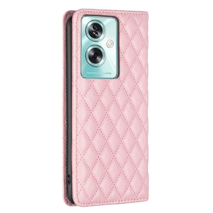 For OPPO A79 5G Diamond Lattice Magnetic Leather Flip Phone Case(Pink) by buy2fix