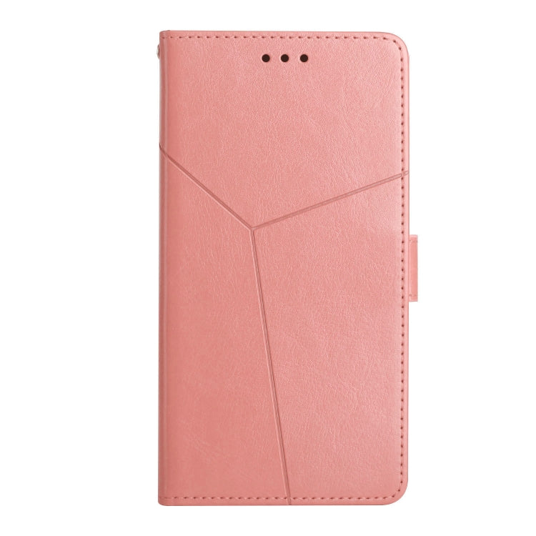 For Motorola Moto G Play 4G 2024 HT01 Y-shaped Pattern Flip Leather Phone Case(Pink) by buy2fix