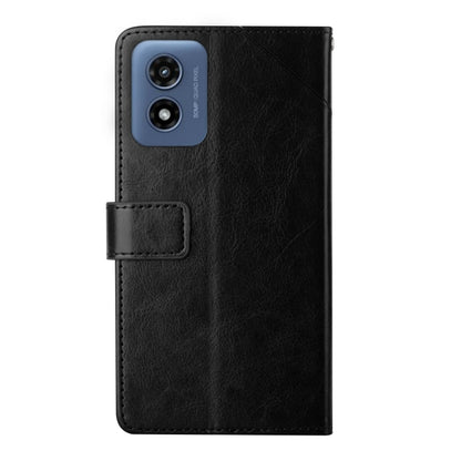 For Motorola Moto G Play 4G 2024 HT01 Y-shaped Pattern Flip Leather Phone Case(Black) by buy2fix