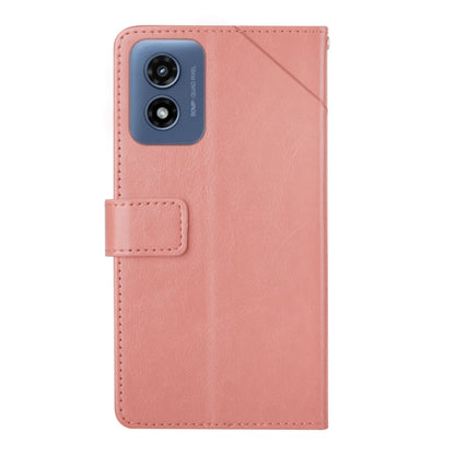 For Motorola Moto G Play 5G 2024 HT01 Y-shaped Pattern Flip Leather Phone Case(Pink) by buy2fix