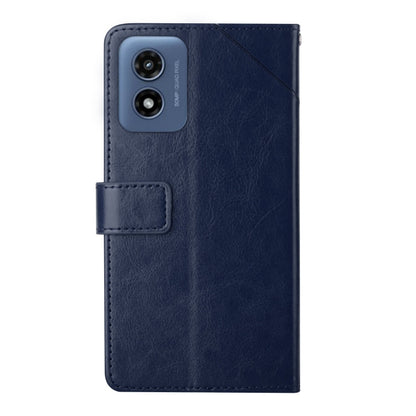 For Motorola Moto G Play 5G 2024 HT01 Y-shaped Pattern Flip Leather Phone Case(Blue) by buy2fix